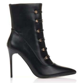 μποτάκια μαύρα με χρυσά κουμπώματα μαυρο σε προσφορά