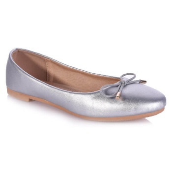 μπαλαρίνες ασημί δερματίνη γυαλιστερή σε προσφορά