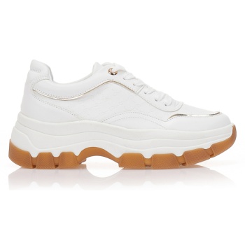 sneakers λευκά με ανάγλυφο μοτίβο λευκο σε προσφορά
