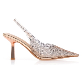 γόβες mules με διαφάνεια και στρασάκια σε προσφορά