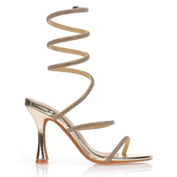 πέδιλα χρυσά με περιστρεφόμενα λουράκια σε προσφορά