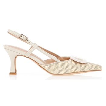 γόβες μπεζ με εφέ ψάθας μπεζ σε προσφορά