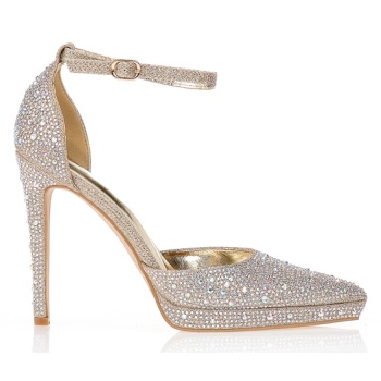 γόβες με στρας μυτερές χρυσο σε προσφορά