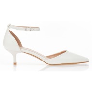  γόβες δερματίνη μυτερές λευκο