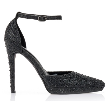 γόβες με στρας μυτερές μαυρο σε προσφορά