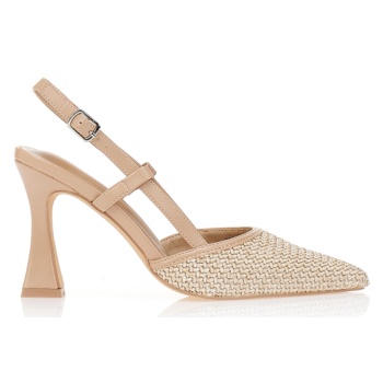 γόβες μπεζ με ψάθινη μύτη μπεζ σε προσφορά