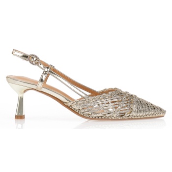 γόβες χρυσές με πλεκτό σχέδιο χρυσο σε προσφορά