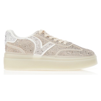 sneakers με στρας μπεζ σε προσφορά