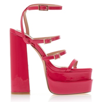 πέδιλα φούξια λουστρίνι δετά με φιάπα σε προσφορά