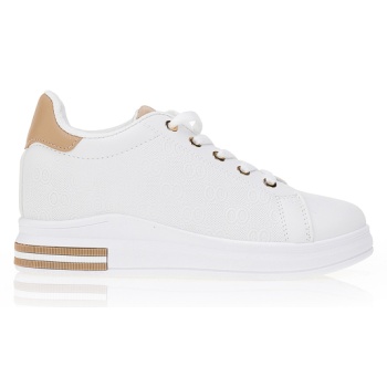 sneakers με ανάγλυφο σχέδιο μπεζ σε προσφορά