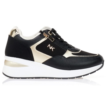 αθλητικά μαύρα με διακοσμητικό φερμουάρ σε προσφορά