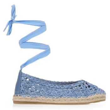 εσπαντρίγιες με πλεκτό μοτίβο μπλε σε προσφορά