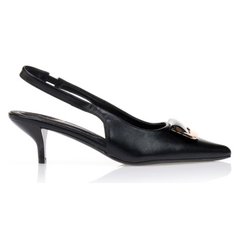 γόβες slingback με χρυσή αγκράφα μαυρο σε προσφορά