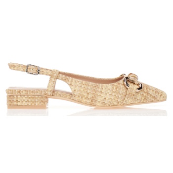 γόβες μπεζ με κοκκάλινη αγκράφα μπεζ σε προσφορά