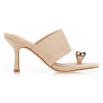 πέδιλα mules σουέτ με αγκράφα δαχτυλίδι σε προσφορά