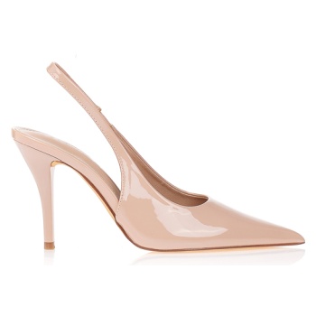 γόβες slingback λουστρίνι μυτερές μπεζ σε προσφορά