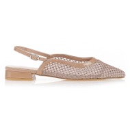  γόβες slingback με δίχτυ και στρας πουρο