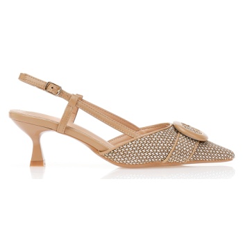 γόβες με υφή ψάθας και αγκράφα πουρο σε προσφορά