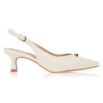 γόβες δερματίνη με ανάγλυφη υφή μπεζ σε προσφορά