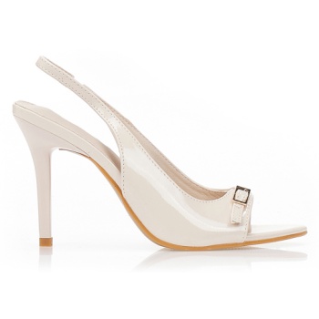 γόβες slingback λουστρίνι μπεζ σε προσφορά