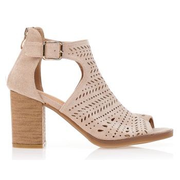 μποτάκια peep toe με διάτρητο σχέδιο σε προσφορά