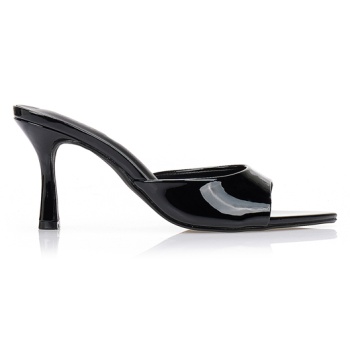 mules λουστρίνι με μυτερό τελείωμα μαυρο σε προσφορά