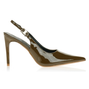 γόβες λαδί μυτερές slingback λαδι σε προσφορά