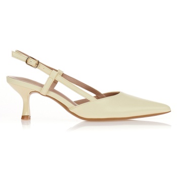 γόβες κίτρινες δερματίνη με χαμηλό σε προσφορά