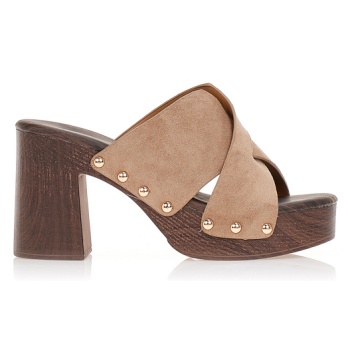 σαμπό mules με σουέτ φάσα και τρουκς σε προσφορά