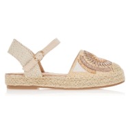  εσπαντρίγιες με λουράκι και διακοσμητικό λουλούδι μπεζ