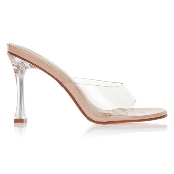 πέδιλα mules με διαφάνεια nude σε προσφορά