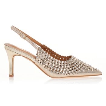 γόβες με λαμπερά στρας χρυσο σε προσφορά