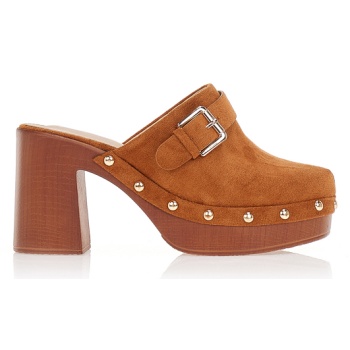 σαμπό mules με αγκράφα και τρουκς καμελ σε προσφορά