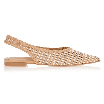 γόβες με πλεκτό ψάθινο σχέδιο καμελ σε προσφορά