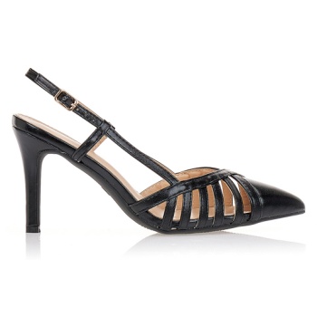 γόβες μαύρες με λουράκια μαυρο σε προσφορά