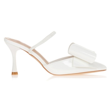 γόβες λευκές λουστρίνι slingback με σε προσφορά