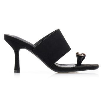 πέδιλα mules σουέτ με αγκράφα δαχτυλίδι σε προσφορά