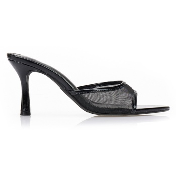 mules με διάτρητη φάσα μαυρο σε προσφορά