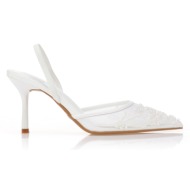  γόβες με δαντέλα και χάντρες λευκο