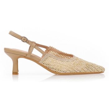 γόβες με υφή ψάθας μπεζ σε προσφορά