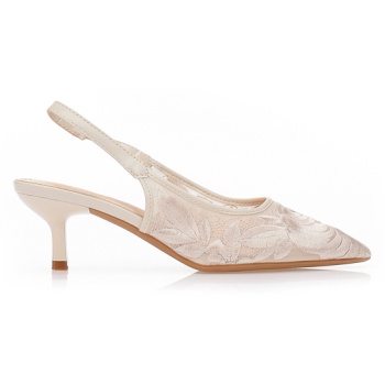 γόβες με κεντητό σχέδιο μπεζ σε προσφορά