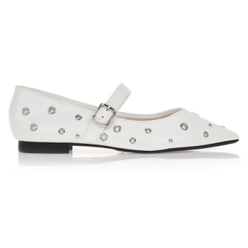 μπαλαρίνες λευκές με μπαρέτα και τρουκς σε προσφορά