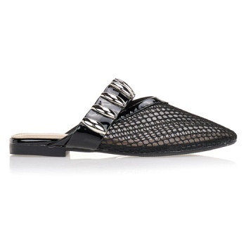 μοκασίνια mules με δίχτυ και μπαρέτα με σε προσφορά