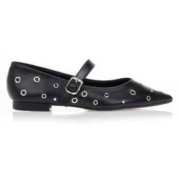 μπαλαρίνες μαύρες με μπαρέτα και τρουκς σε προσφορά