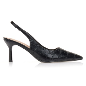 γόβες μαύρες δερματίνη slingback μαυρο σε προσφορά