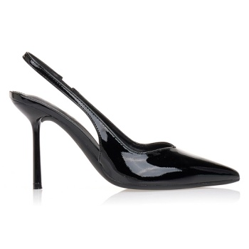 γόβες λουστρίνι με λεπτό τακούνι μαυρο σε προσφορά