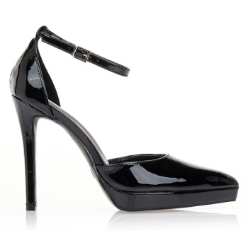 γόβες μαύρες με φιάπα και μπαρέτα μαυρο σε προσφορά