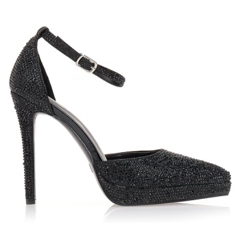 γόβες μαύρες λούρεξ με λεπτό τακούνι σε προσφορά
