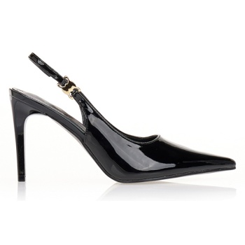 γόβες μαύρες μυτερές slingback μαυρο σε προσφορά