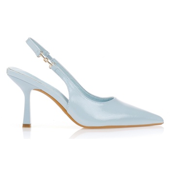 γόβες slingback λουστρίνι μπλε σε προσφορά